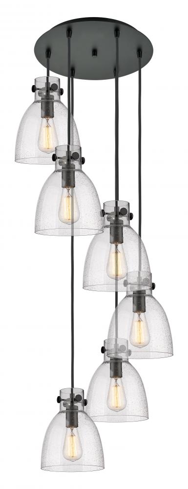 Newton Bell - 6 Light - 19 inch - Matte Black - Multi Pendant