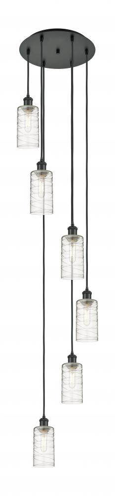 Crown Point - 6 Light - 16 inch - Matte Black - Multi Pendant