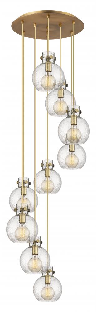Newton Sphere - 9 Light - 22 inch - Brushed Brass - Cord hung - Multi Pendant