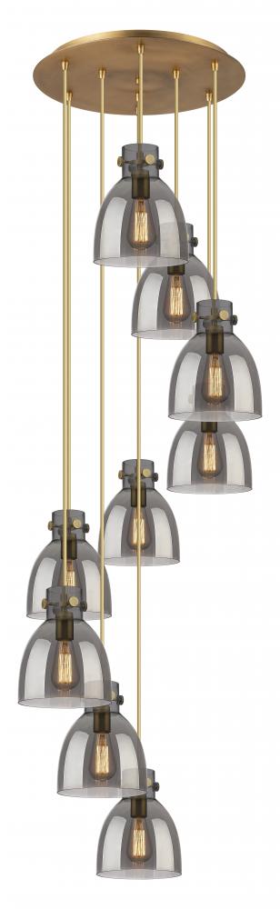 Newton Bell - 9 Light - 22 inch - Brushed Brass - Multi Pendant