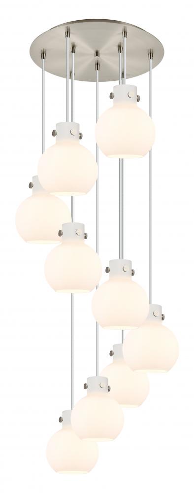 Newton Sphere - 9 Light - 22 inch - Brushed Satin Nickel - Cord hung - Multi Pendant