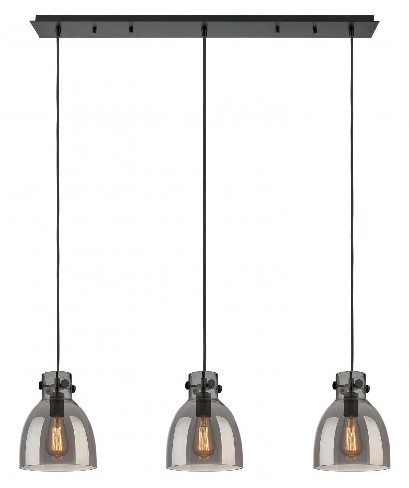 Newton Bell - 3 Light - 40 inch - Matte Black - Linear Pendant