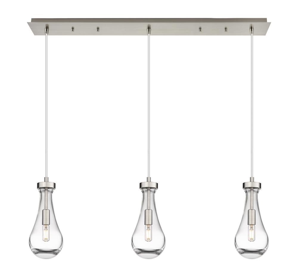 Owego - 3 Light - 37 inch - Brushed Satin Nickel - Linear Pendant