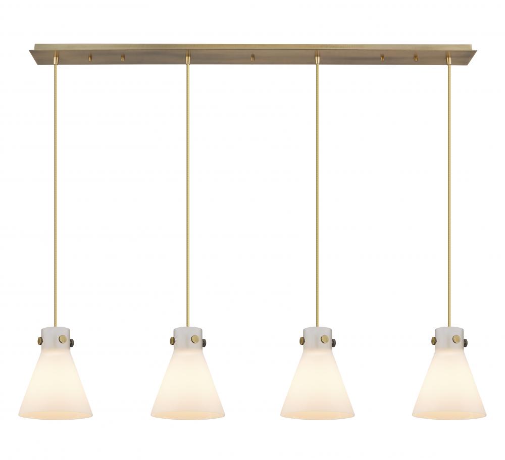 Newton Cone - 4 Light - 52 inch - Brushed Brass - Linear Pendant