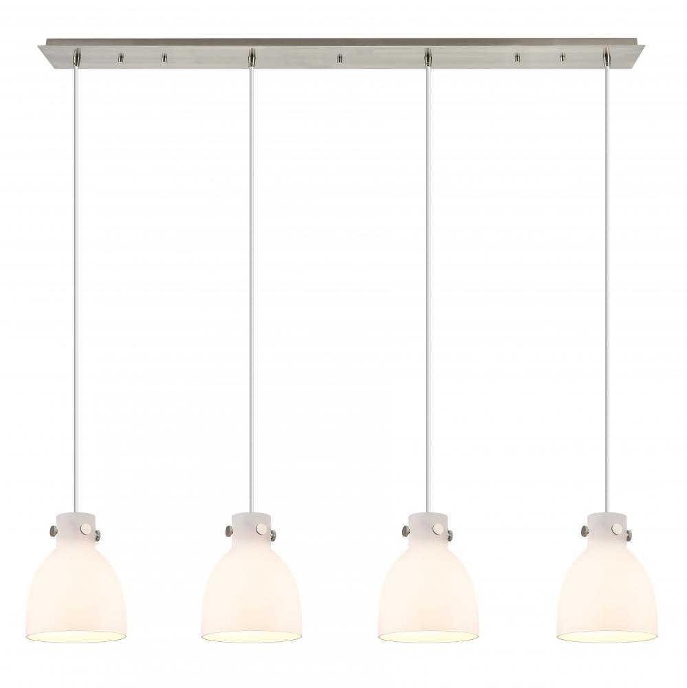 Newton Bell - 4 Light - 52 inch - Brushed Satin Nickel - Linear Pendant