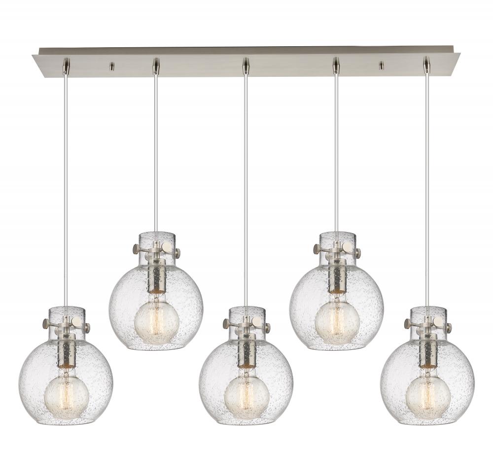 Newton Sphere - 5 Light - 40 inch - Brushed Satin Nickel - Cord hung - Linear Pendant