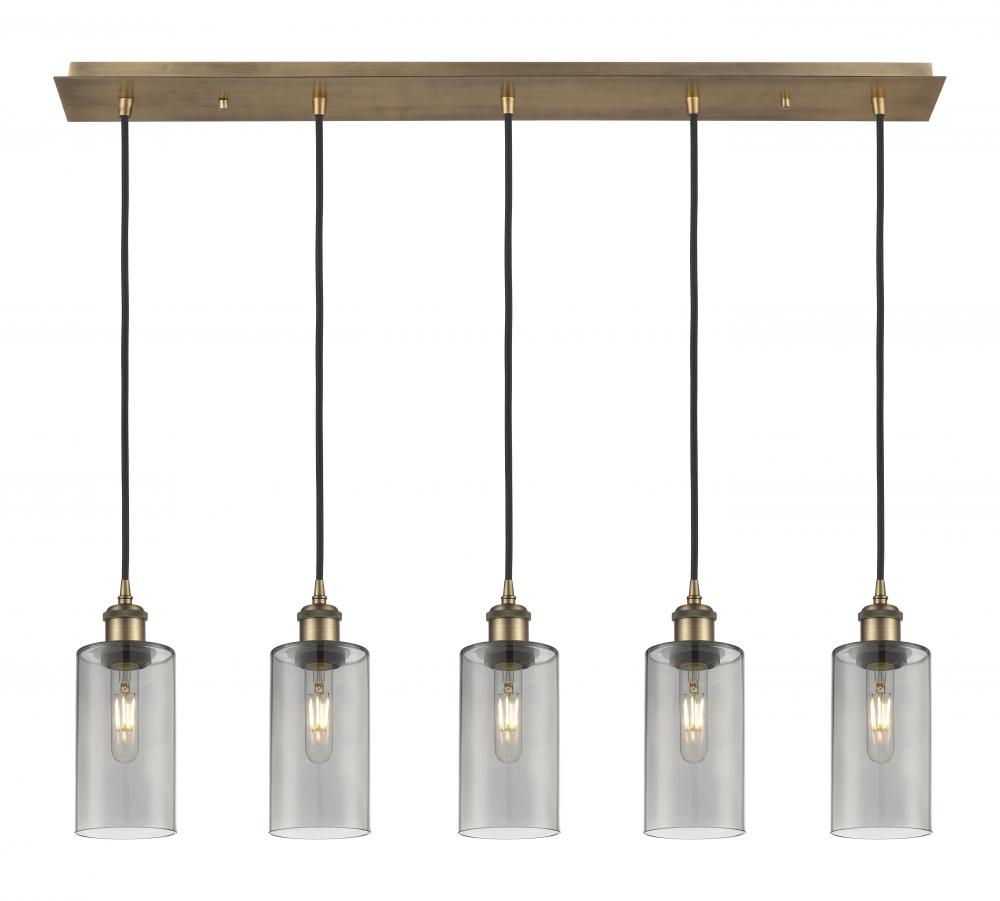 Crown Point - 5 Light - 37 inch - Brushed Brass - Linear Pendant