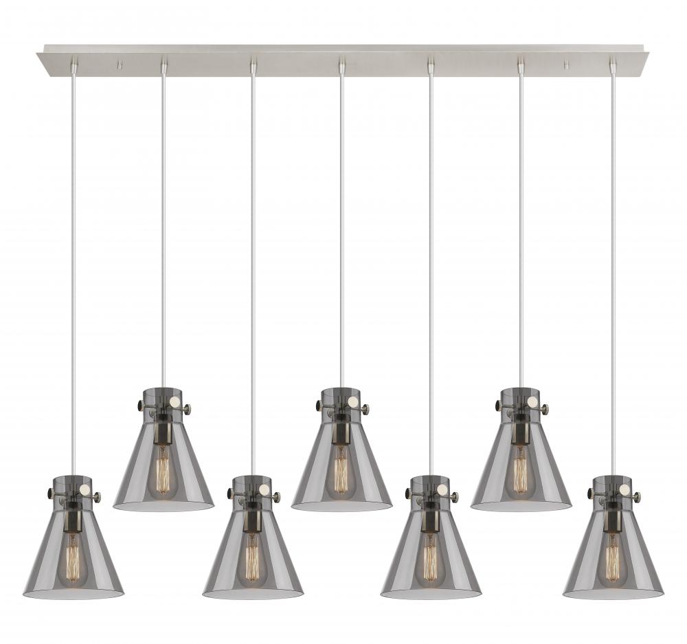 Newton Cone - 7 Light - 52 inch - Polished Nickel - Linear Pendant