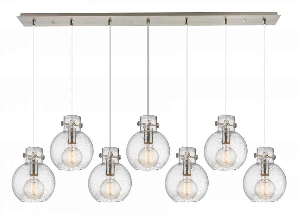 Newton Sphere - 7 Light - 52 inch - Brushed Satin Nickel - Cord hung - Linear Pendant