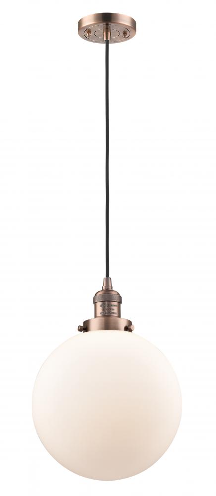 Beacon - 1 Light - 10 inch - Antique Copper - Cord hung - Mini Pendant