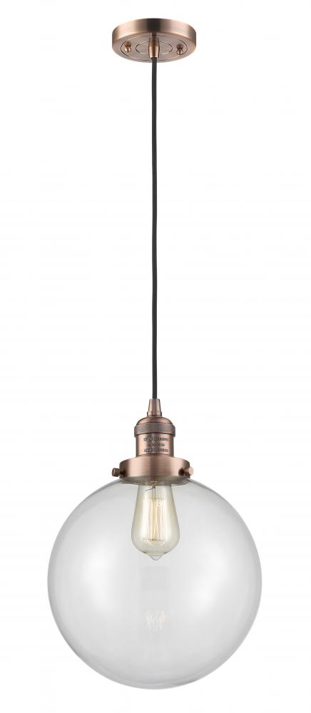 Beacon - 1 Light - 10 inch - Antique Copper - Cord hung - Mini Pendant