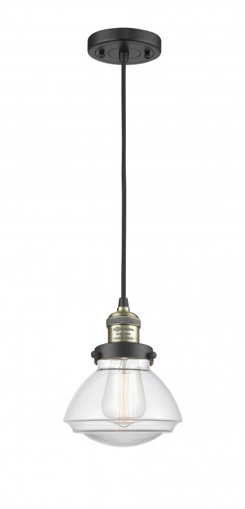 Olean - 1 Light - 7 inch - Black Antique Brass - Cord hung - Mini Pendant