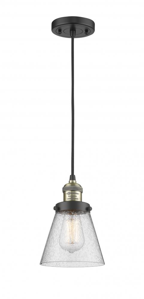 Cone - 1 Light - 6 inch - Black Antique Brass - Cord hung - Mini Pendant