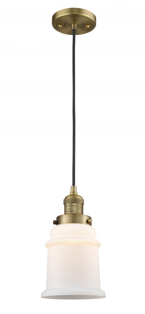 Canton - 1 Light - 6 inch - Brushed Brass - Cord hung - Mini Pendant