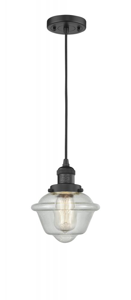 Oxford - 1 Light - 7 inch - Matte Black - Cord hung - Mini Pendant