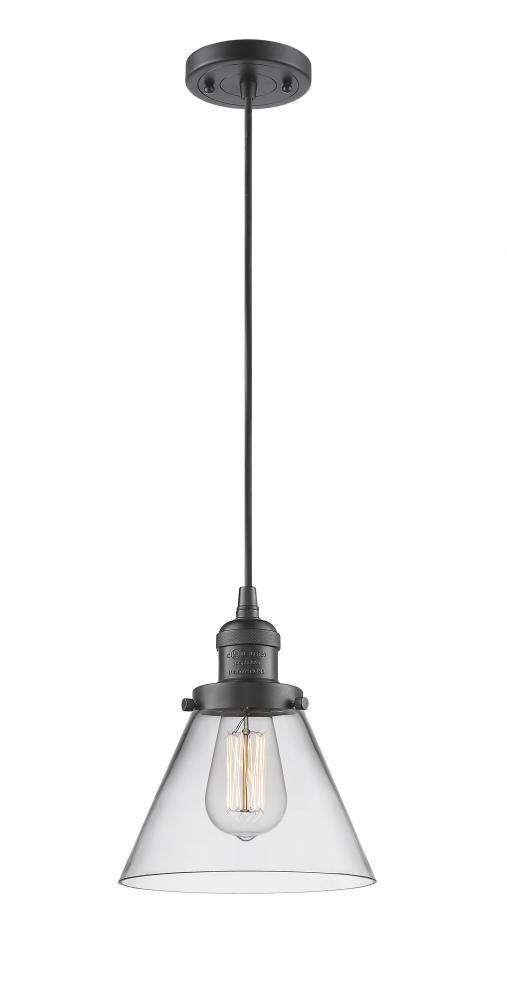 Cone - 1 Light - 8 inch - Oil Rubbed Bronze - Cord hung - Mini Pendant