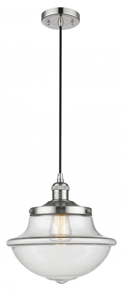 Oxford - 1 Light - 12 inch - Polished Nickel - Cord hung - Mini Pendant