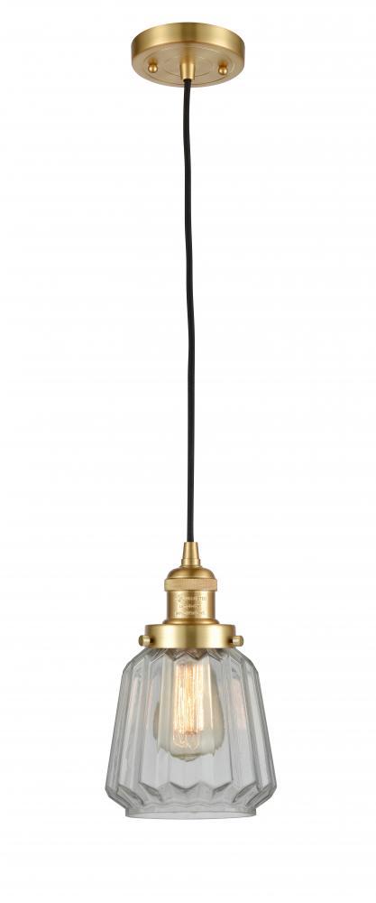 Chatham - 1 Light - 7 inch - Satin Gold - Cord hung - Mini Pendant