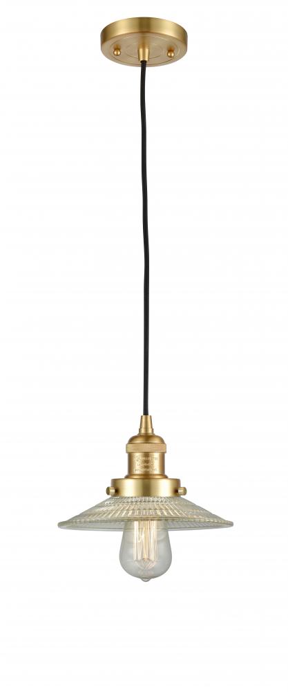 Halophane - 1 Light - 9 inch - Satin Gold - Cord hung - Mini Pendant