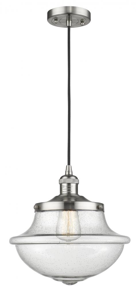 Oxford - 1 Light - 12 inch - Brushed Satin Nickel - Cord hung - Mini Pendant