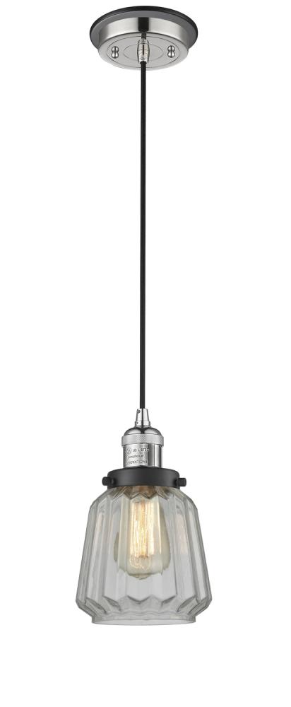 Chatham - 1 Light - 7 inch - Polished Nickel - Cord hung - Mini Pendant