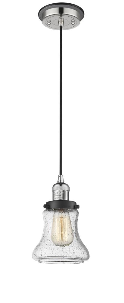 Bellmont - 1 Light - 6 inch - Polished Nickel - Cord hung - Mini Pendant