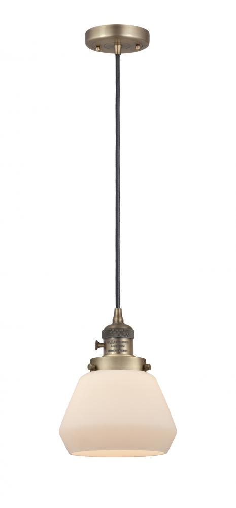 Fulton - 1 Light - 7 inch - Brushed Brass - Cord hung - Mini Pendant