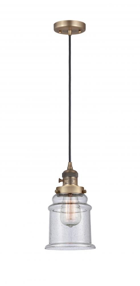 Canton - 1 Light - 6 inch - Brushed Brass - Cord hung - Mini Pendant