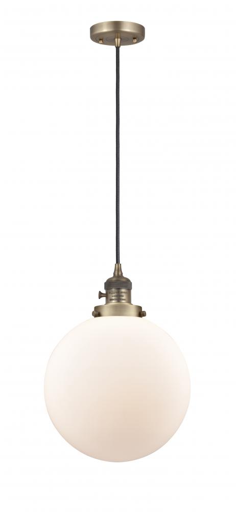 Beacon - 1 Light - 10 inch - Brushed Brass - Cord hung - Mini Pendant