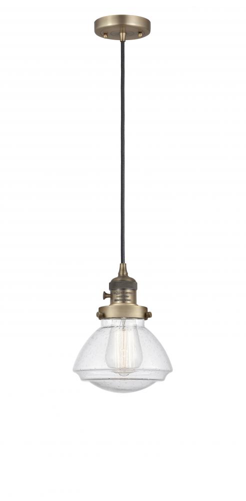 Olean - 1 Light - 7 inch - Brushed Brass - Cord hung - Mini Pendant
