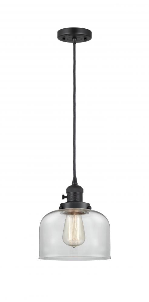 Bell - 1 Light - 8 inch - Matte Black - Cord hung - Mini Pendant