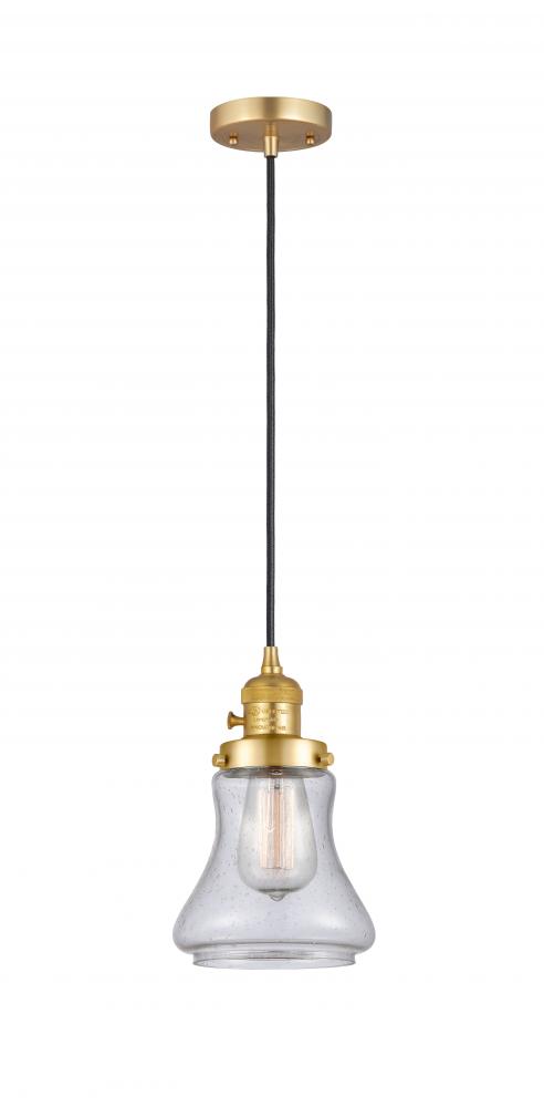 Bellmont - 1 Light - 6 inch - Satin Gold - Cord hung - Mini Pendant