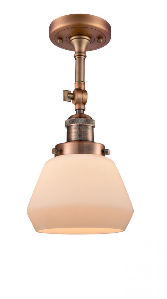 Fulton - 1 Light - 7 inch - Antique Copper - Semi-Flush Mount