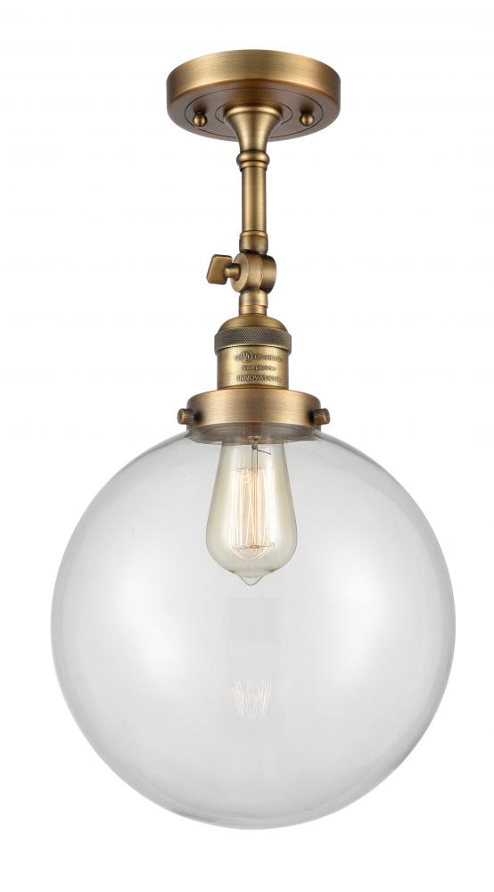 Beacon - 1 Light - 10 inch - Brushed Brass - Semi-Flush Mount