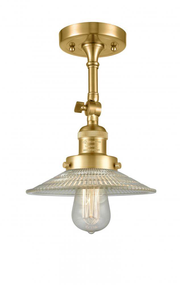 Halophane - 1 Light - 9 inch - Satin Gold - Semi-Flush Mount