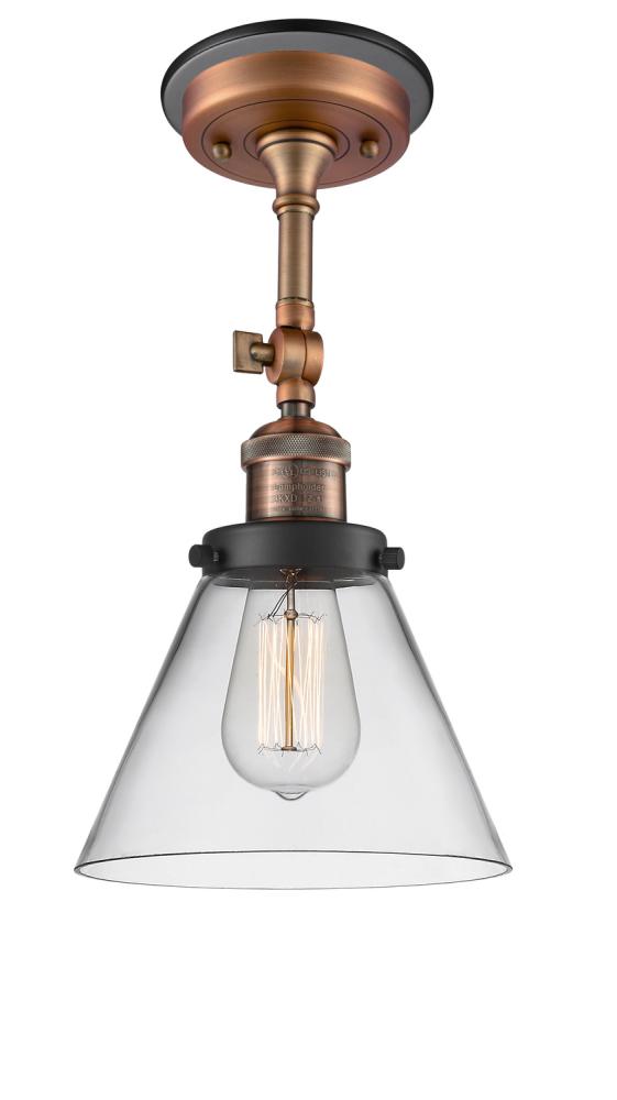 Cone - 1 Light - 8 inch - Antique Copper - Semi-Flush Mount