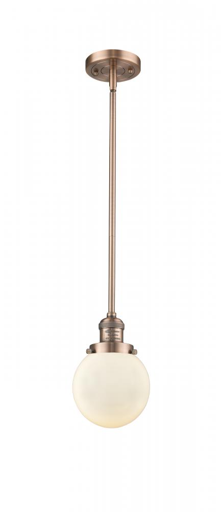 Beacon - 1 Light - 6 inch - Antique Copper - Stem Hung - Mini Pendant
