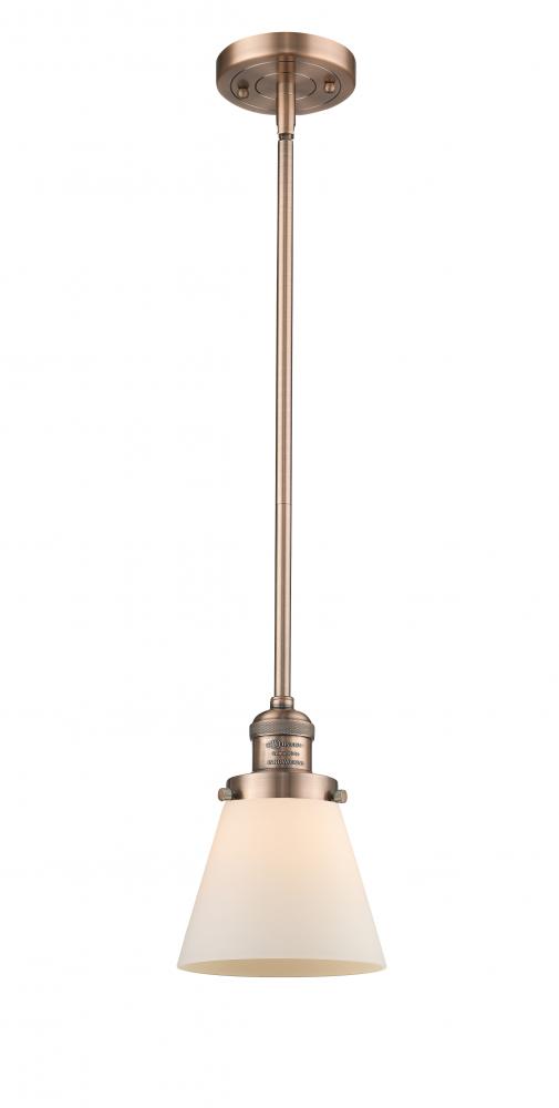 Cone - 1 Light - 6 inch - Antique Copper - Stem Hung - Mini Pendant