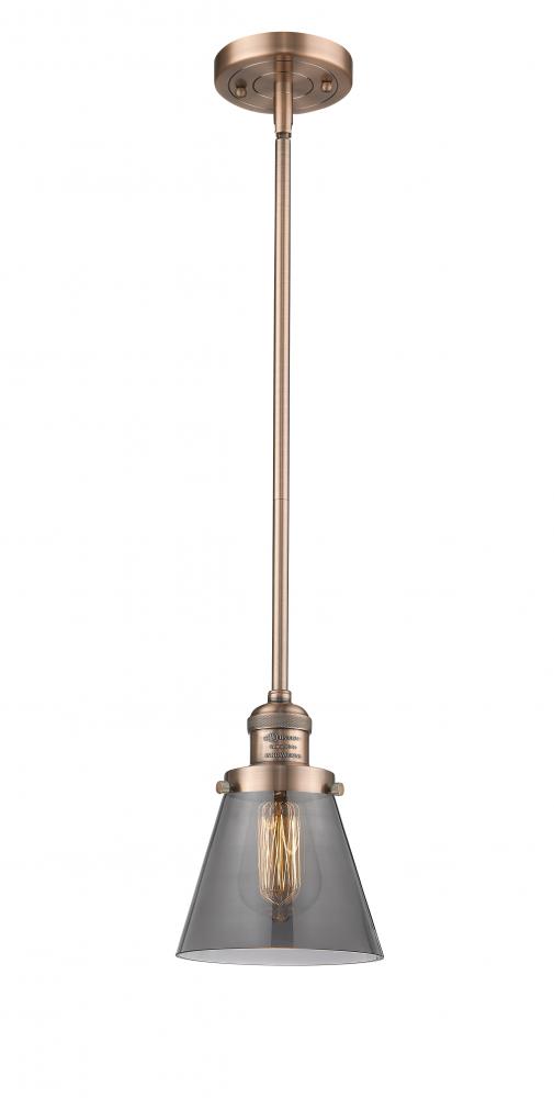 Cone - 1 Light - 6 inch - Antique Copper - Stem Hung - Mini Pendant