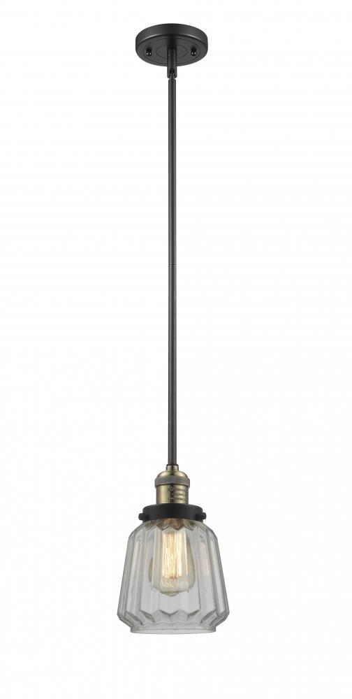 Chatham - 1 Light - 7 inch - Black Antique Brass - Stem Hung - Mini Pendant