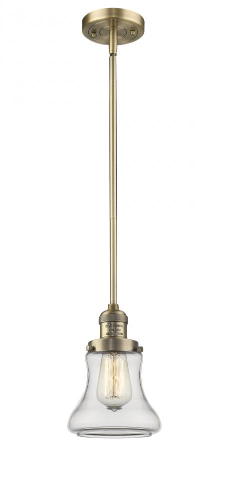 Bellmont - 1 Light - 7 inch - Brushed Brass - Stem Hung - Mini Pendant