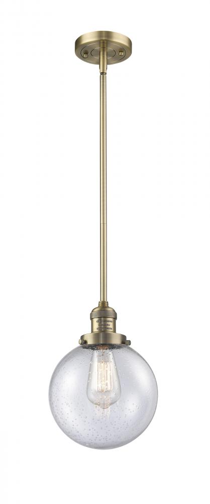 Beacon - 1 Light - 8 inch - Brushed Brass - Stem Hung - Mini Pendant