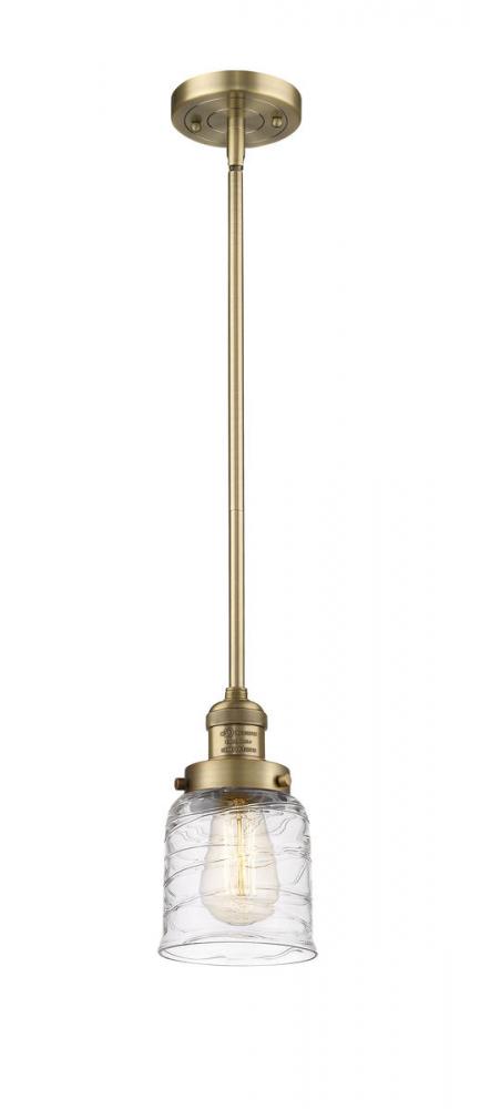 Bell - 1 Light - 5 inch - Brushed Brass - Stem Hung - Mini Pendant