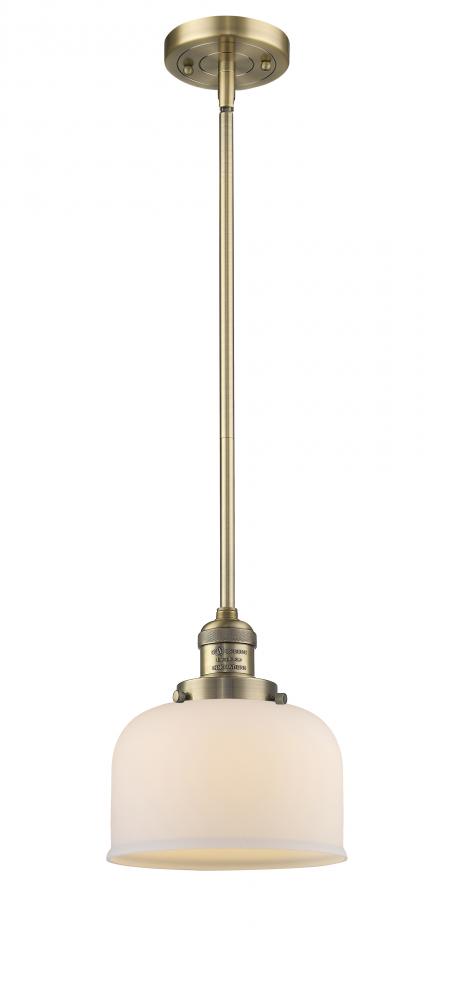 Bell - 1 Light - 8 inch - Brushed Brass - Stem Hung - Mini Pendant