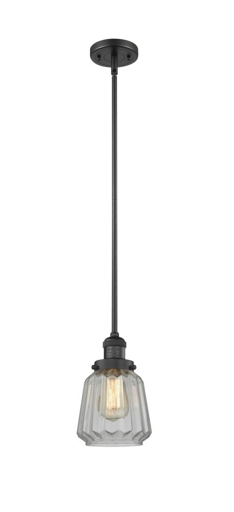 Chatham - 1 Light - 7 inch - Matte Black - Stem Hung - Mini Pendant