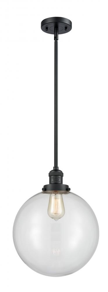 Beacon - 1 Light - 12 inch - Matte Black - Stem Hung - Mini Pendant