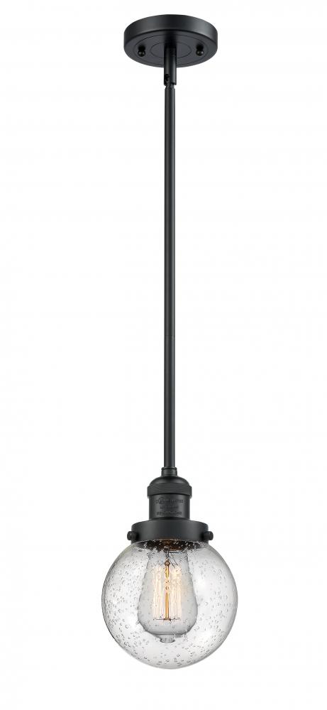Beacon - 1 Light - 6 inch - Matte Black - Stem Hung - Mini Pendant