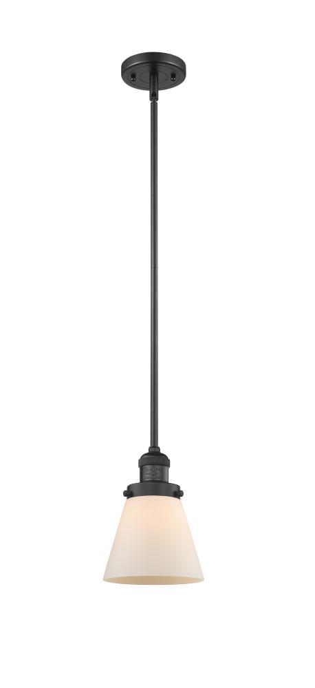 Cone - 1 Light - 6 inch - Matte Black - Stem Hung - Mini Pendant