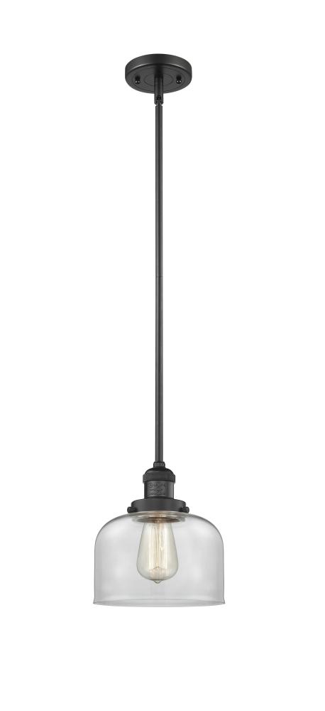 Bell - 1 Light - 8 inch - Matte Black - Stem Hung - Mini Pendant