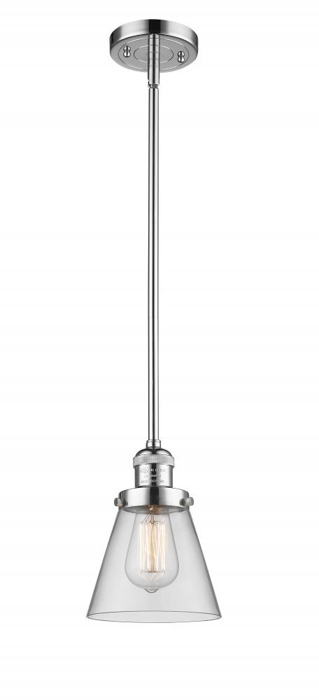 Cone - 1 Light - 6 inch - Polished Chrome - Stem Hung - Mini Pendant